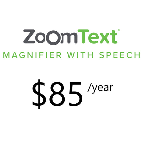 ZoomText home annual subscription $85